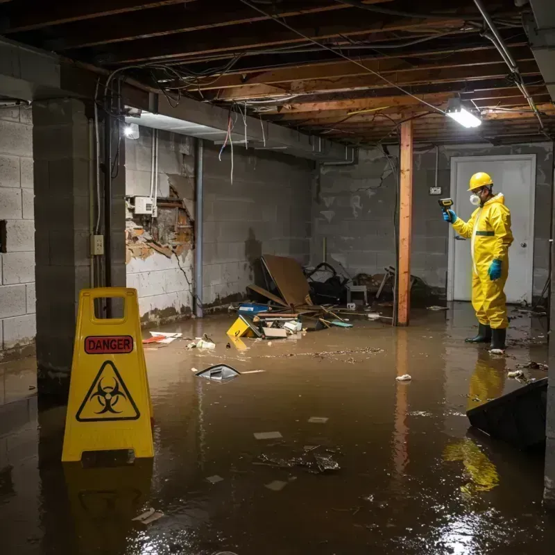 Flooded Basement Electrical Hazard in Christopher, IL Property